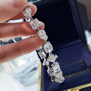 Charme pulseiras na moda diamante pulseira pulseira 100 real 925 prata esterlina casamento para mulheres noivado festa jóias 230920