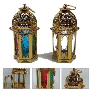 Świece Marokańskie Indie duże żelazne tonalne wysokie szklane lampiony Tealight Holder Vintage Wedding Garden Home Decor