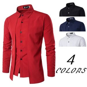 Men s T Shirts shirt Muslim personality double placket casual fashion long sleeved 230920