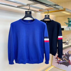 2023 Erkek Kazak Crew Boyun Uzun Kol Tasarımcı Kazak Lüks Marka Sıcak Örgü Koru Kış Siyah Snitwear Uzun Kollu Giysiler Top 4 Stil Siyah Mavi Beyaz