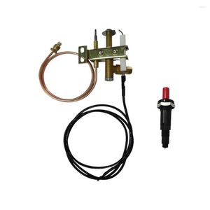 Tools Commercial Gas Range Stove Spare Parts Fryer Pilot Burner Thermocouple Sensor Three Flame Head With Push Button Igniter Assembly