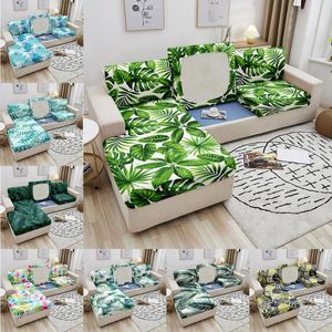 Чехлы на стулья с тропическими листьями, чехол для дивана и сиденья для гостиной, эластичный, эластичный, моющийся, съемный чехол для мебели 1-4