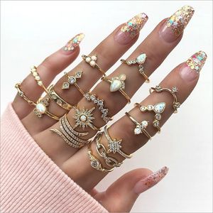 Bröllopsringar ring set kvinnliga ringar för flickor charms boho smycken punk accessoarer bagues anillos mujer schmuck 230920