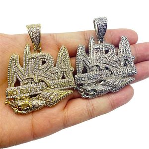Hip Hop Diamond Letter Necklace NO RATS ALLOWED Pendant Necklace Iced Out Zircon Mens Bling Jewelry Gift