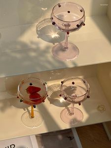 Wine Glasses Colored Sugar Bean Glass Tall Cocktail Champagne Cute Ins Style Heat Resistant Contrasting Vintage