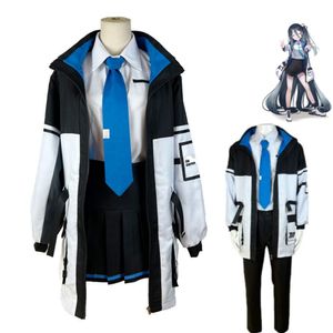 Catsuit trajes anime jogo azul arquivo tendou arisu cosplay traje roupas de trabalho casaco com capuz jk uniforme homem mulher halloween carnaval terno