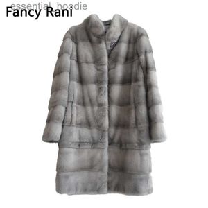 Pelliccia da donna Pelliccia sintetica Vera pelliccia di visone naturale Cappotto da donna Inverno Giacca lunga in pelle Abiti femminili di lusso 2023 Cappotto di pelliccia di visone freddo soprattutto promozione L230920