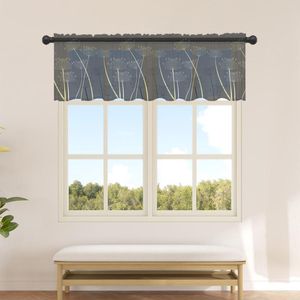 Curtain Yellow Color Silhouette Dandelion Short Tulle Curtains For Kitchen Cafe Sheer Voile Half-Curtain Bedroom Doorway