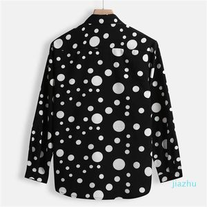 Luxury Polka Dot Mens Designer Shirt Autumn Long Sleeve Casual Mens Dress Shirts Style Homme Clothing211R