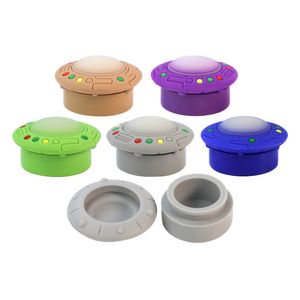 Storage Bottles 5ml 10pcs UFO Style Jars Silicone Dab Jar Nonstick Heat Resisting for Smoking Pipes Cig Paste Containers Reusable Durable
