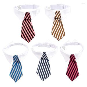 Dog Apparel Stripe Print Bow Tie For Dogs Cat Grooming Accessories Small Animal Children Adjustable Pet Product Wholesale
