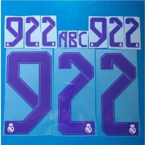 2021-2022 Real Madrid Home Away Benutzerdefinierter Fußball Neuer Namenssatz Anpassen der Nummer 0-9 Name A-Z Drucken Spielerschriftart Patch309U