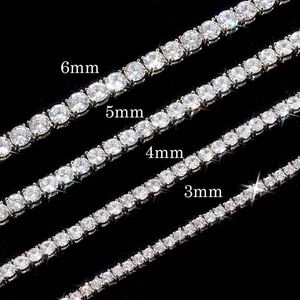 Tennis Chains Mens Necklaces Gold Silver Plated Luxury Fashion Artificial Diamond Rhinestone Hip Hop Jewelry for Women 5 6mm chain222n