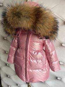 Top quality Kids Baby Girl Down Coat Winter Large Fur Collar Parka Duck Down Jacket Warm Thickened Overcoat Children Clothing