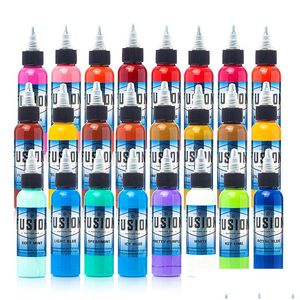 Tattoo Inks Fusion 16 Color Ink Set Pigment Permanent Supplies 30Ml Drop Delivery Health Beauty Tattoos Body Art Dh7Yf