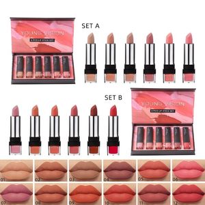 Lippenstift-Make-up-Lippenstift-Set, nicht leicht einzutauchen, Becher, wasserfest, matt, Lippenstift, 6-teilig, Lipgloss, Lippenglasur-Set, Geschenkbox, Großhandel, Kosmetik, 230919