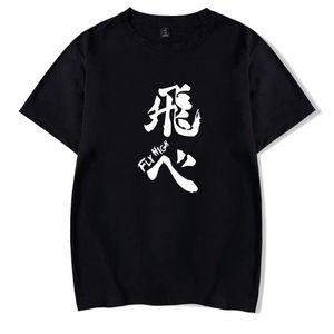 Anime haikyuu flyga hög t shirt karasuno high school shoyo hinata tobio kageyama kortärmad bomull rolig tshirt cosplay t-shirt273q