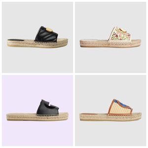 Espadrille-Slides, flache Hausschuhe, modische Damen-Espadrilles mit Cut-Outs, Designer-Open-Toe-Plattform, runde Zehen-Gummisandalen