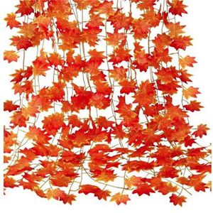 230 cm seta artificiale foglia d'acero ghirlanda foglie d'acero vite appesa ringraziamento autunno ghirlanda per matrimonio festa in giardino decorativo GC2316