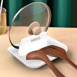 Cooking Utensils Pot Lid Holder Utensil Spoon Rest with Drip Pad Heat-Resistant Kitchen Gadget Dishwasher-Safe for Spatula Ladle Tongs TS2 230920