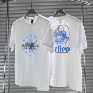 クラシックブラックホワイトTシャツカジュアルクルーネックプリントトップティーハイストリートルーズ半袖