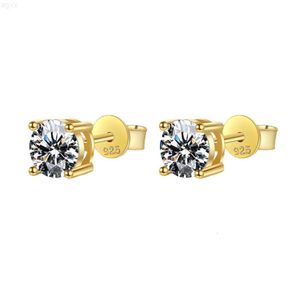 Fine Fashion Jewelry Earrings Set Screw Back Gold Plated 925 Sterling Silver Vvs Moissanite Diamond Stud Earring for Men Women