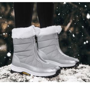 S designer märke kvinnor stövlar stjärnskor plattform chunky martin boot fluff skor läder utomhus vinter svart grå non-halp slitestålig päls sko item 001