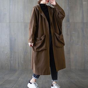 Płaszcze damskie płaszcze 2023 Wiosenna jesienna odzież wierzchnia luźne swobodne kobiety odzież w stylu wiatrówki kurtki dla dużych