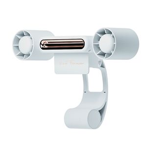 Kreativer, am Computerbildschirm montierter Clip-Ventilator, wiederaufladbar, 1200 mAh, Dual-Motor, elektrischer Luftkühlungsventilator mit LED-Lampe