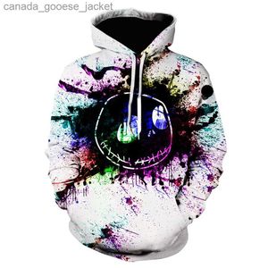 Erkek Hoodies Sweatshirts Yeni Film Jack 2023 ve Sally Unisex Uzun Kollu Kapüşonlu Sweatshirt Kadın Erkek Hoodie Kabus Noel Handan Öncesi Harajuku Clothesl230920