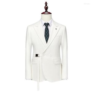 Mäns kostymer män blazer stilig modetrend avancerad plädföretag bröllop brittiska casual multipel rockar polyester fyra säsonger
