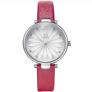 Shengke marca casual semplice quarzo studenti orologio vita impermeabile diamante marcatore PU cinturino orologi da donna 8047289b