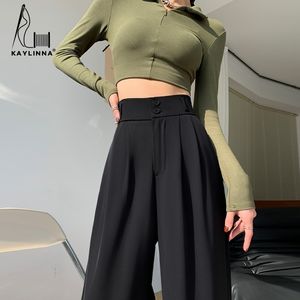 Pantaloni da donna Capris Moda coreana Pantaloni da donna casual Pantaloni larghi dritti a gamba larga per le donne Pantaloni cargo da donna da ufficio Pantaloni da donna Abbigliamento largo 230920