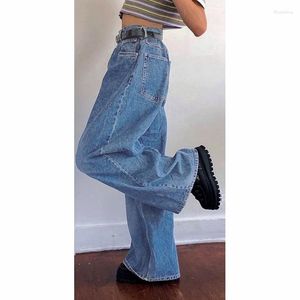 Women's Jeans Fashion Loose Long Length Streetwear Female Pants Korean Style Women Denim Boot Cut Wide Leg Trousers Boots Casual Solid