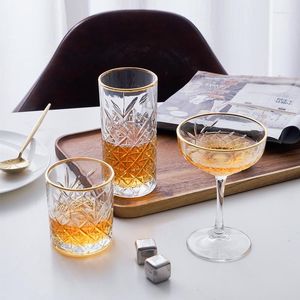 Wine Glasses Wide Mouth Martini Cocktail Glass Carved For Vodka Tumbler Whiskey Transparent Crystal Beer Mug Coffee Cup