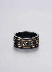 Bandringe Double 99 Ancient Black and White Ceramic Ring Bee Planet Couple Rings Valentinstag Gift Factory Direct Supply Can 1631514 x0920