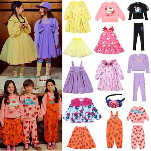 Комплекты одежды, корейское детское платье для девочек, осень 2023, бренд Bebe, детский топ с длинными рукавами, футболка и леггинсы, милый свитер для мальчиков, зимнее пальто 230920
