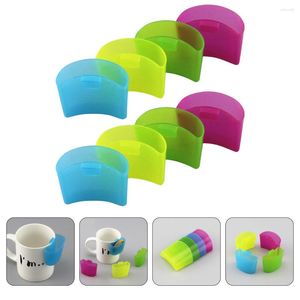 TEA TRAYS 8 PCS PLASTIC STAND CUP BAG HOLDER Väskor Dricketiketthållare Kakor PP Mugg Hook Biscuit