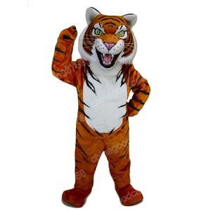 Performance Tiger Mascot Costume Top Quality Halloween Christmas Fancy Party Dress Cartoon Character Outfit Suit Carnival Unisex Adults Outfit