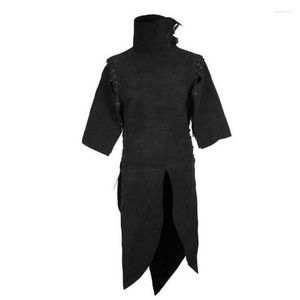 Canotte da uomo Uomini adulti Il costume da mago rinascimentale medievale Canotta Halloween Cosplay Camicia a collo alto Abbigliamento nero