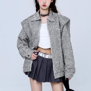 Herrjackor Lacible Vintage Stripe Zipper Jacket 2023 Ankomst Löst överrock Spring Autumn Thin Men Women Streetwear Tops