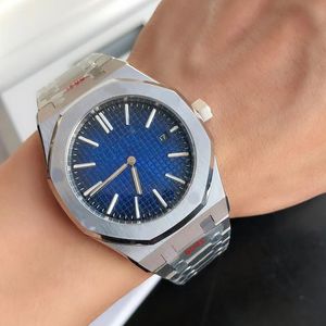 Relógio masculino de designer 41mm Relógio mecânico automático de aço inoxidável CALENDÁRIO DO CALENDÁRIO AZUL Blue Dial de alta qualidade Sports Assista de luxo Watch Factory Dhgate Watch