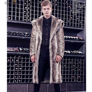 Women's Fur Faux Fur Luxury Brand Winter Men Fur Coat Thick Warm Long Faux Fur Coat Slim Long Sleeve Jacket Fake Fur Coat L230920