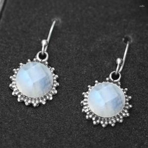 Kolczyki Dangle Plemien Kaliwki Białe czyste Moonstone Ethic Biżuteria Słoneflower Drop for Women Girl Dift