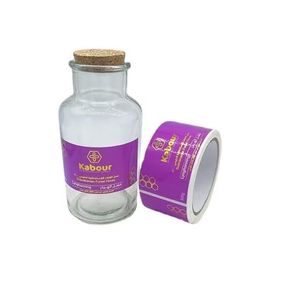 Adesivi personalizzati per bottiglie in lamina viola e oro Etichette in vinile impermeabile con laminazione lucida con logo personale