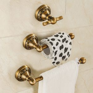 Bath Accessory Set Bronze Bathroom Accessories Sets Antique Brass Wall Mounted Toilet Paper Holder Towel Ring Robe Coat Hook Bathroom Hardware Set 230920