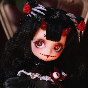 Bonecas minúsculas bjd boneca 16 brinquedos de arte para menina halloween esqueleto hairpin chifre fantasia fullset figura ut corpo 230919