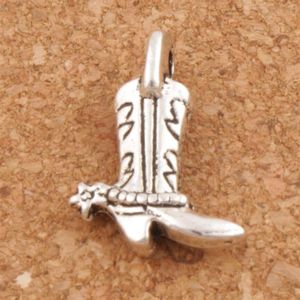 Star Cowboy Boots Shoes Charm Pärlor 150 st mycket antika silverhängen smycken DIY L390 17 2x13mm325c