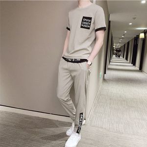 Men's Tracksuits Top Pants Sets Cool Basic Tracksuit Regular Fit Male T Shirt 2 Piece Outfit Stretch Sports Suits Elastic S Clothes for Men 230920