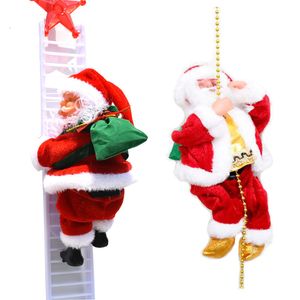 Decorazioni natalizie Scala da arrampicata Perline da arrampicata Musica elettrica Ornamenti per bambole di Babbo Natale Decorazioni regalo di Natale 230920